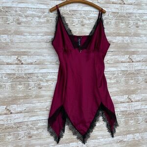 KILLSTAR Lace Trim V Neck Chemise